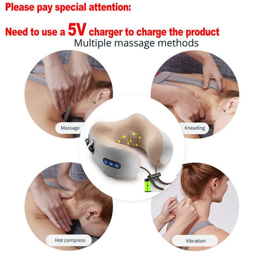 U-Shaped Portable Electric Neck Massager Pillow